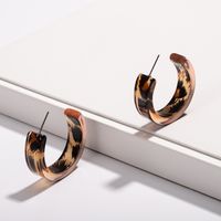 Acetate Fashion Exaggerated Semicircular Earrings Leopard Print Earrings Wholesale Nihaojewelry sku image 1