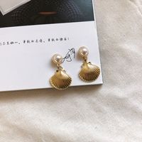 New Ocean Style Starfish Shell Pearl Earrings sku image 3