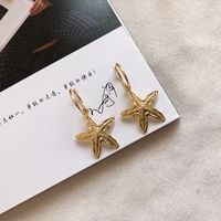 New Ocean Style Starfish Shell Pearl Earrings sku image 6