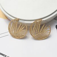 Retro Circle Alloy Pearl Earrings sku image 10