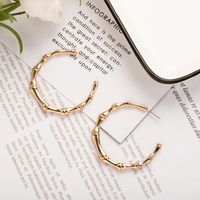 Simple Metal Fashionable Bamboo Earrings sku image 1