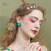 Korea's Simple And Cute Girl Candy Color Matching Flower Earrings sku image 5
