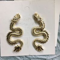 New Long Metal Exaggerated Dragon-shaped  Animal Zodiac Dragon Earrings Wholesale Nihaojewelry sku image 15