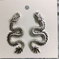Nouveau Long Métal Exagéré En Forme De Dragon Animal Zodiaque Dragon Boucles D&#39;oreilles En Gros Nihaojewelry sku image 16