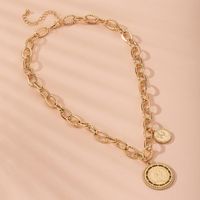 Retro Exaggerated Thick Chain Hip Hop Clavicle Chain Pendant Necklace Wholesale Nihaojewelry sku image 1