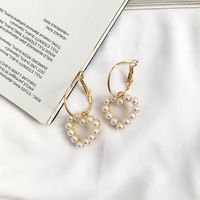 Wholesale Fashion New Wild Korean Pearl Cross Pearl Earrings For Women sku image 2