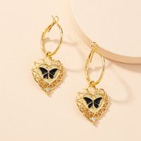 Simple Heart Fashion Butterfly Earrings sku image 1