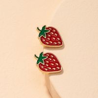 S925 Silver Cute Strawberry Earrings sku image 1