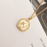 Korea Fashion Retro Gold Coin Necklace sku image 3