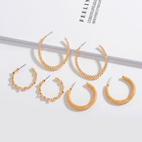 Korea Fashion Trend C-shaped Retro Exaggerated Earrings Ear Jewelry For Women sku image 2