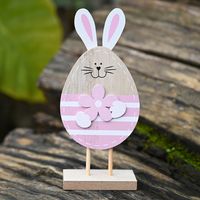 Easter Wooden Egg-shaped Bunny Ornaments sku image 1