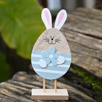 Easter Wooden Egg-shaped Bunny Ornaments sku image 2