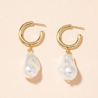 Fashionable Baroque Pearl Earrings sku image 1