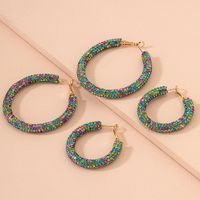 Fashion Geometric Plating Alloy Artificial Gemstones Earrings sku image 5