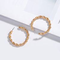 Retro Exaggerated Design Irregular Chain Fold Fashionable Circle C-shaped Earrings Wholesale Nihaojewelry sku image 3