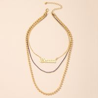 New Fashion Diamond Letter Pendant Necklace sku image 1