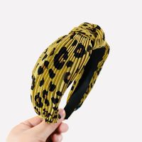 Retro  Leopard Print Folds Knotted Hair Band sku image 1