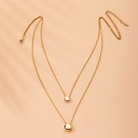 Fashion New Ingot Alloy Water Drop Double-layer Clavicle Chain For Women sku image 1