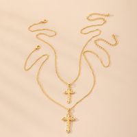 Fashion Simple Hip-hop Cross Paragraph Alloy Necklace   Wholesale sku image 1