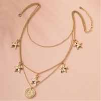 Retro Multilayer Necklace Star Coin Pendant Trend Necklace Wholesale Nihaojewelry sku image 1