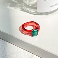 Retro Diamond Jelly Color Resin Ring sku image 1