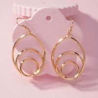 New Golden Fashion Exaggered Style Round-shaped Earrings Wholesale Nihaojewelry sku image 2