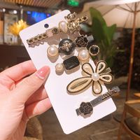 Korea Crystal Hairpin Hair Carson Fairy Super Fairy Girl Headdress Pearl Top Clip Wholesale Nihaojewelry sku image 1