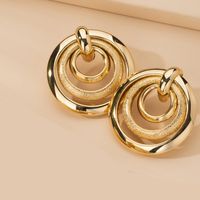 New Exaggerated Retro Fashion Design Multilayer Metal  Earrings sku image 1