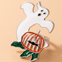 Halloween Cute Devil Dripping Oil Pumpkin Alloy Ring Wholesale Nihaojewelry main image 3