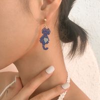 Cute Cartoon Cat Beads Pendant Earrings Wholesale Nihaojewelry main image 2