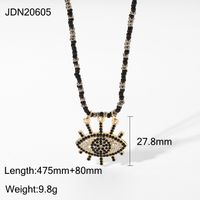 Creative New Beaded Full Of Diamonds Demon Eye Necklace Wholesale Nihaojewelry sku image 1