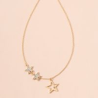 Collar Con Colgante De Estrella De Diamantes Simple sku image 1