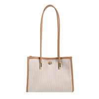 Fashion Contrast Color Stripe Large-capacity Shoulder Fold Tote Bag Wholesale Nihaojewelry main image 6