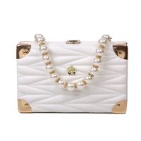 Fashion Solid Color Embroidered Thread Pearl Chain Small Square Bag Wholesale Nihaojewelry main image 3