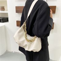 New Casual One-shoulder Underarm Wide Chain Cloud Shaped Fold Bag Wholesale Nihaojewelry main image 6