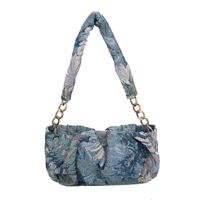 Blue Flower Painting Pattern One-shoulder Messenger Cloud Bag Wholesale Nihaojewelry main image 3