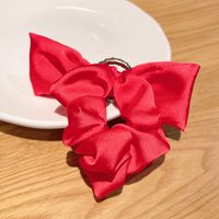 Retro Solid Color Bow Knot Round Buckle Rhinestone Hair Scrunchies Wholesale Nihaojewelry main image 5
