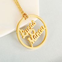 Titanium Steel 18K Gold Plated Fashion Plating Letter Pendant Necklace main image 4