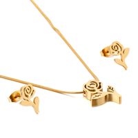 Titanium Steel 18K Gold Plated Fashion Flower No Inlaid main image 1