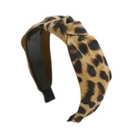 Retro Leopard Pattern Suede Fabric Wide-sided Knotted Headband Wholesale Nihaojewelry main image 3