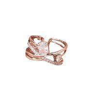 New Fashion Cross Inlaid Zircon Adjustable Copper Ring Wholesale Nihaojewelry main image 6