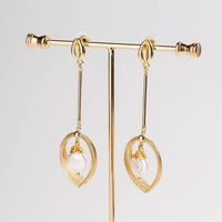 Einfache Tropfen Anhänger Perle Lange Quaste Ohrringe Großhandel Nihaojewelry main image 5