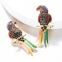 Korean Rhinestone Diamond-studded Parakeet Earrings Wholesale Nihaojewelry main image 3