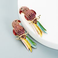 Korean Rhinestone Diamond-studded Parakeet Earrings Wholesale Nihaojewelry main image 7