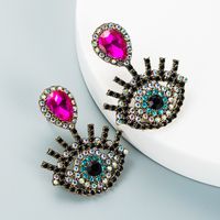 Retro Diamond-studded Devil's Eye Earrings Wholesale Nihaojewelry main image 3