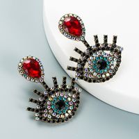 Retro Diamond-studded Devil's Eye Earrings Wholesale Nihaojewelry main image 7