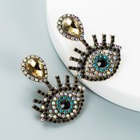 Retro Diamond-studded Devil's Eye Earrings Wholesale Nihaojewelry sku image 11
