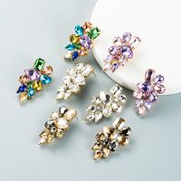 Fashion Drop-shaped Colored Glass Diamond Earrings Wholesale Nihaojewelry main image 1