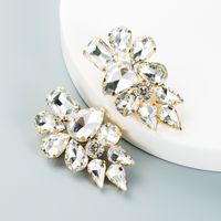 Fashion Drop-shaped Colored Glass Diamond Earrings Wholesale Nihaojewelry sku image 1
