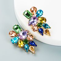 Fashion Drop-shaped Colored Glass Diamond Earrings Wholesale Nihaojewelry sku image 2
